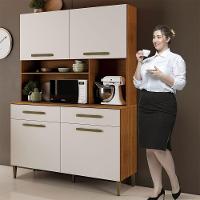 Armário Ceará 4 Portas 2 Gavetas Em Mdp Kaiki Móveis Naturalle Com Off White - 7