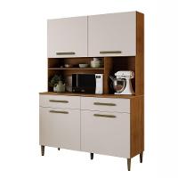 Armário Ceará 4 Portas 2 Gavetas Em Mdp Kaiki Móveis Naturalle Com Off White - 8