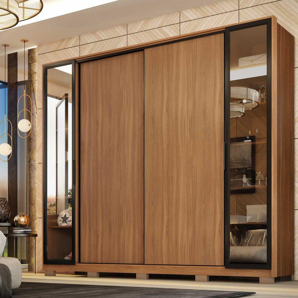 Guarda Roupa Casal 4 Portas 2 Portas em Reflecta com Pés Amendola Touch/Nude Prime Tx Demartêz - 1