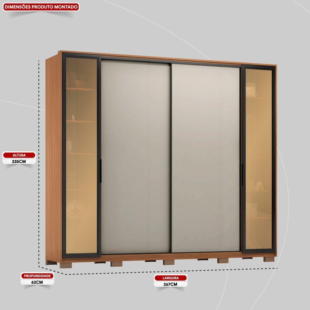 Guarda Roupa Casal 4 Portas 2 Portas em Reflecta com Pés Amendola Touch/Nude Prime Tx Demartêz - 5