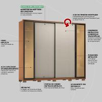 Guarda Roupa Casal 4 Portas 2 Portas em Reflecta com Pés Amendola Touch/Nude Prime Tx Demartêz - 6