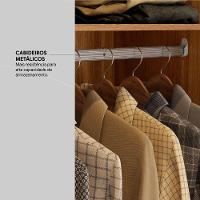 Guarda Roupa Casal 4 Portas 2 Portas em Reflecta com Pés Amendola Touch/Nude Prime Tx Demartêz - 9