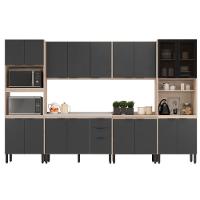 Cozinha Modular Com 6 Peças Sem Tampo Firenze Composição Fmt006 Avena Touch/grafito - Demóbile - 4