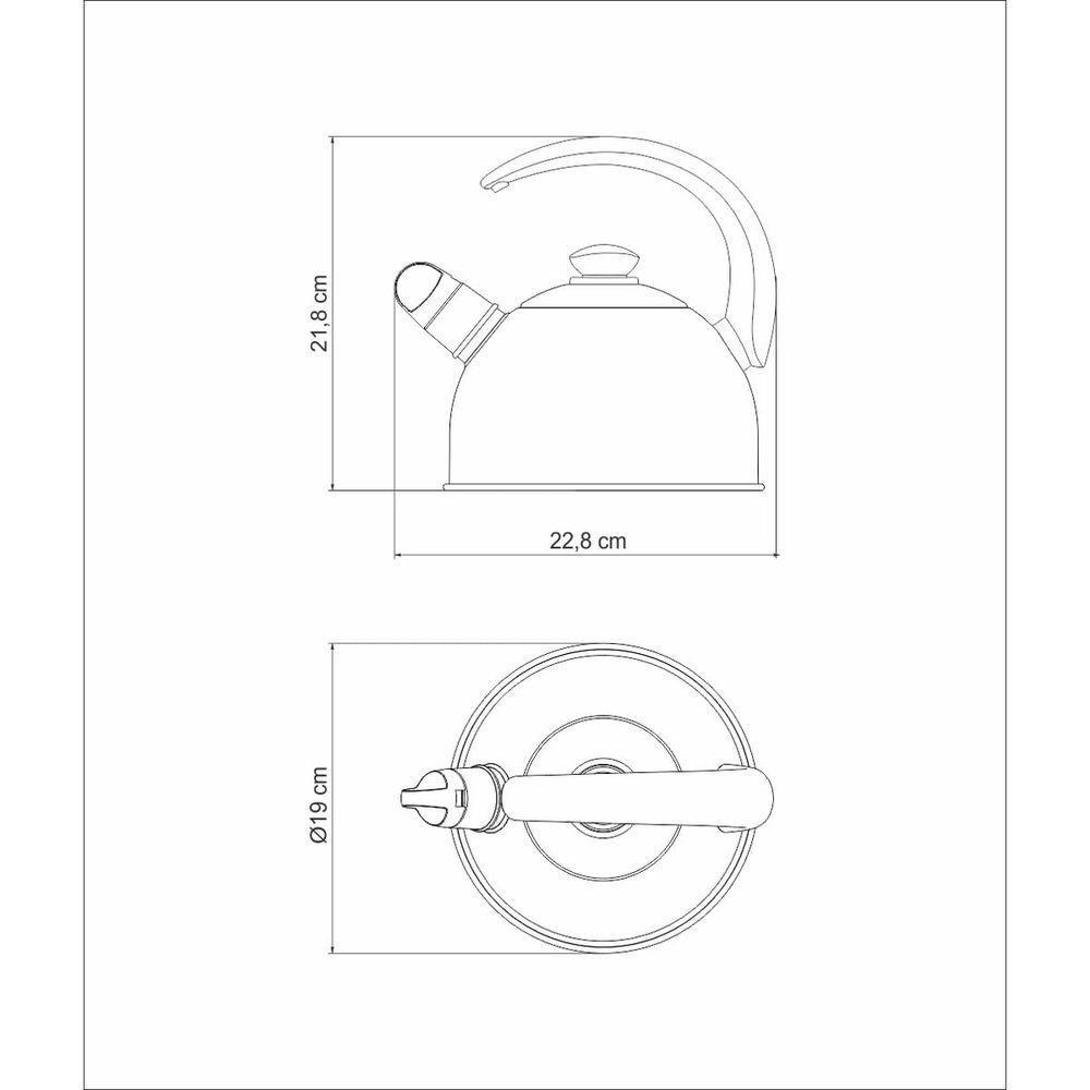 Chaleira Tramontina Com Apito 2,1 Litros Em Aço Inox Cabo Preto - 4