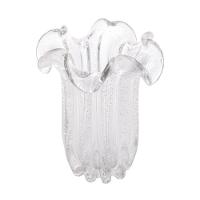 Vaso Murano Vidro Italy Flat Transparente 19x24cm Wolff - 3