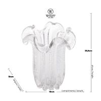 Vaso Murano Vidro Italy Flat Transparente 19x24cm Wolff - 5