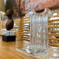 Vaso Murano Vidro Italy Flat Transparente 19x24cm Wolff - 7