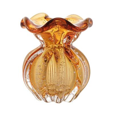 Vaso Murano Vidro Italy Ambar 10x11cm Wolff
