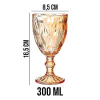 Jogo 8 Taças De Vidro Diamond Diamante âmbar Metalizado 300ml água Class Home - 5