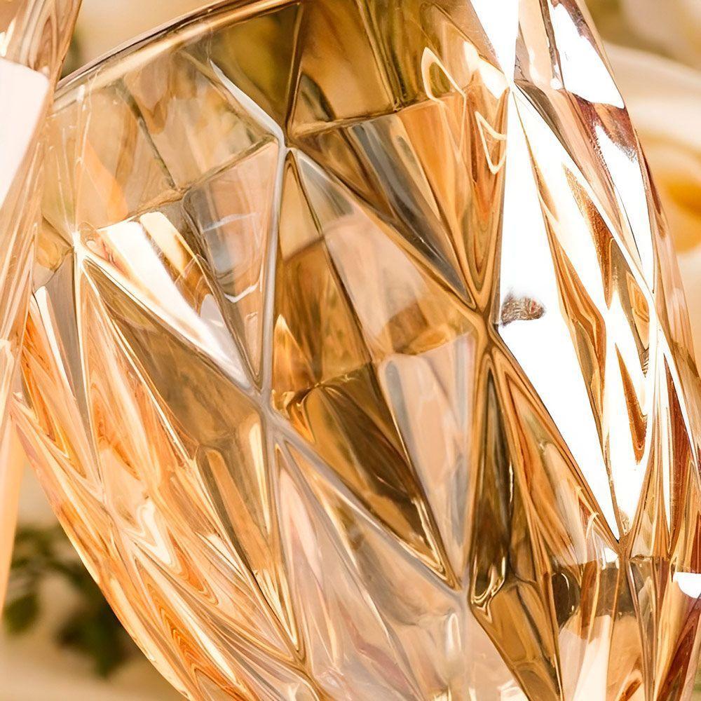 Taça De Vidro Diamond Diamante âmbar Metalizado 300ml água Class Home - 2