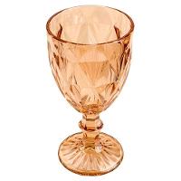 Taça De Vidro Diamond Diamante âmbar Metalizado 300ml água Class Home