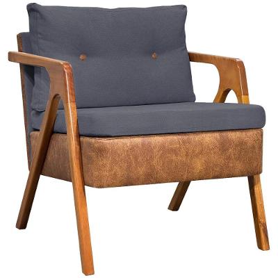 Poltrona Laura Linho Cinza Clique & Decore