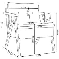 Poltrona Linho Moderna Laura Corino Com Linho Pé Castanho - Off White, Linho - 7