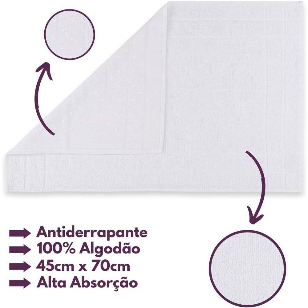 Jogo De Toalhas Luxury Soft Beka Banho + Rosto + 1 Piso Luxo Branco - 3