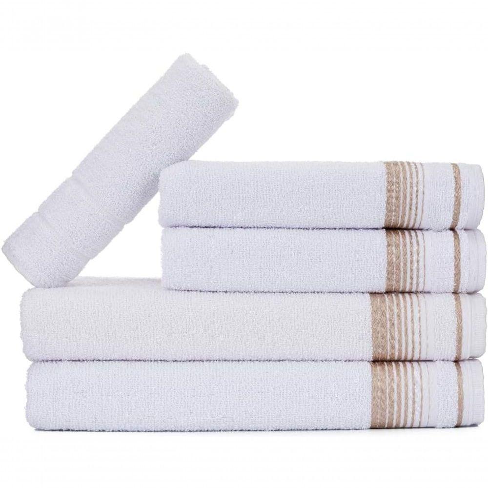 Jogo De Toalhas Luxury Soft Beka Banho + Rosto + 1 Piso Luxo Branco - 1