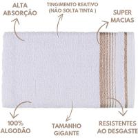 Jogo De Toalhas Luxury Soft Beka Banho + Rosto + 1 Piso Luxo Branco