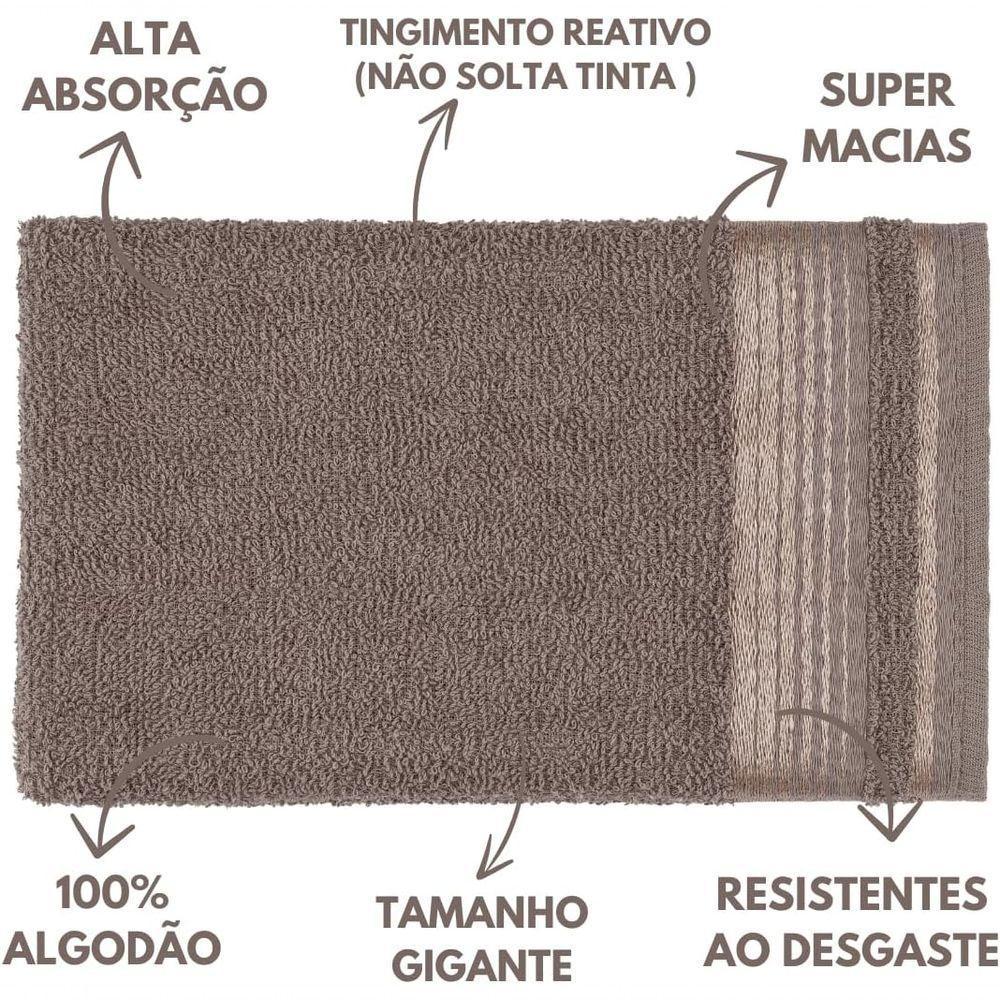 Jogo De Toalhas Luxury Soft Beka Banho + Rosto + 1 Piso Luxo Cinza - 3