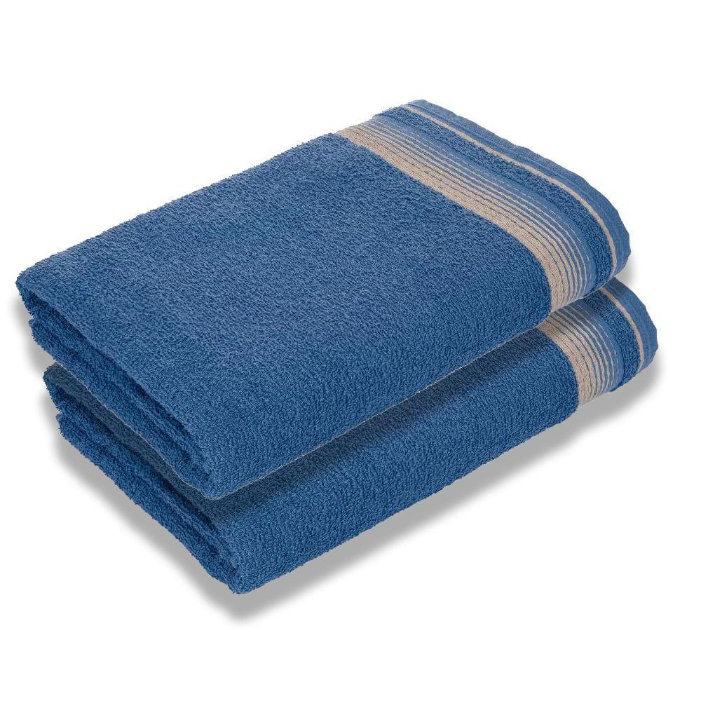 Kit Com Toalhas De Banho Luxury Soft Beka Luxo Azul - 1