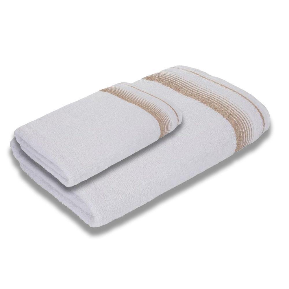 Jogo Com Toalhas Luxury Soft Beka 1 Banho + 1 Rosto Luxo Branco - 1