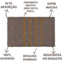Jogo De Toalha Montreal Banhão + Rosto + Tapete Piso Luxuoso 100% Algodão Cinza - 5