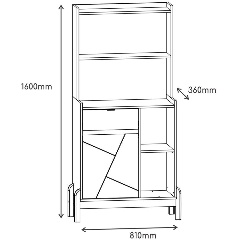 Aparador Cantinho Cafe 50527 1 Porta 81cm Branco Cedro Dcasa Branco Cedro - 4