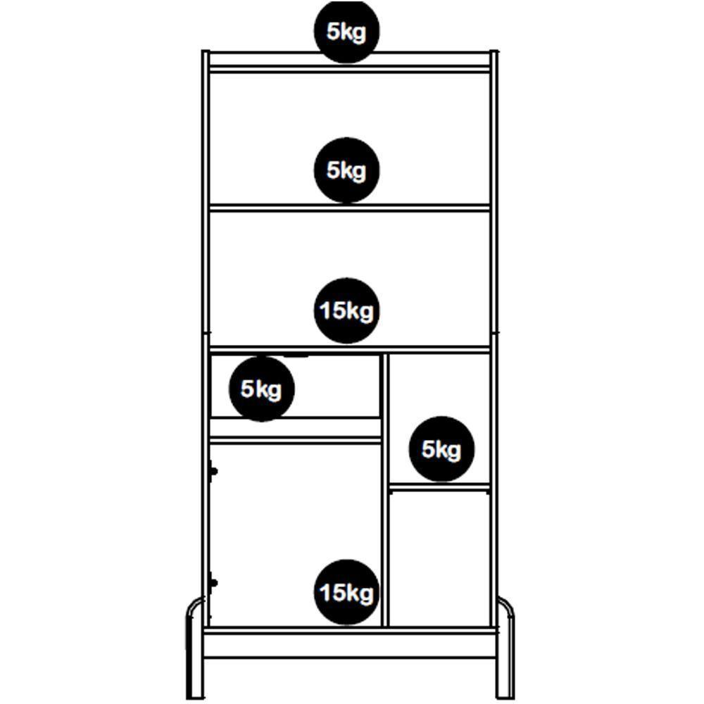 Aparador Cantinho Cafe 50527 1 Porta 81cm Branco Cedro Dcasa Branco Cedro - 5