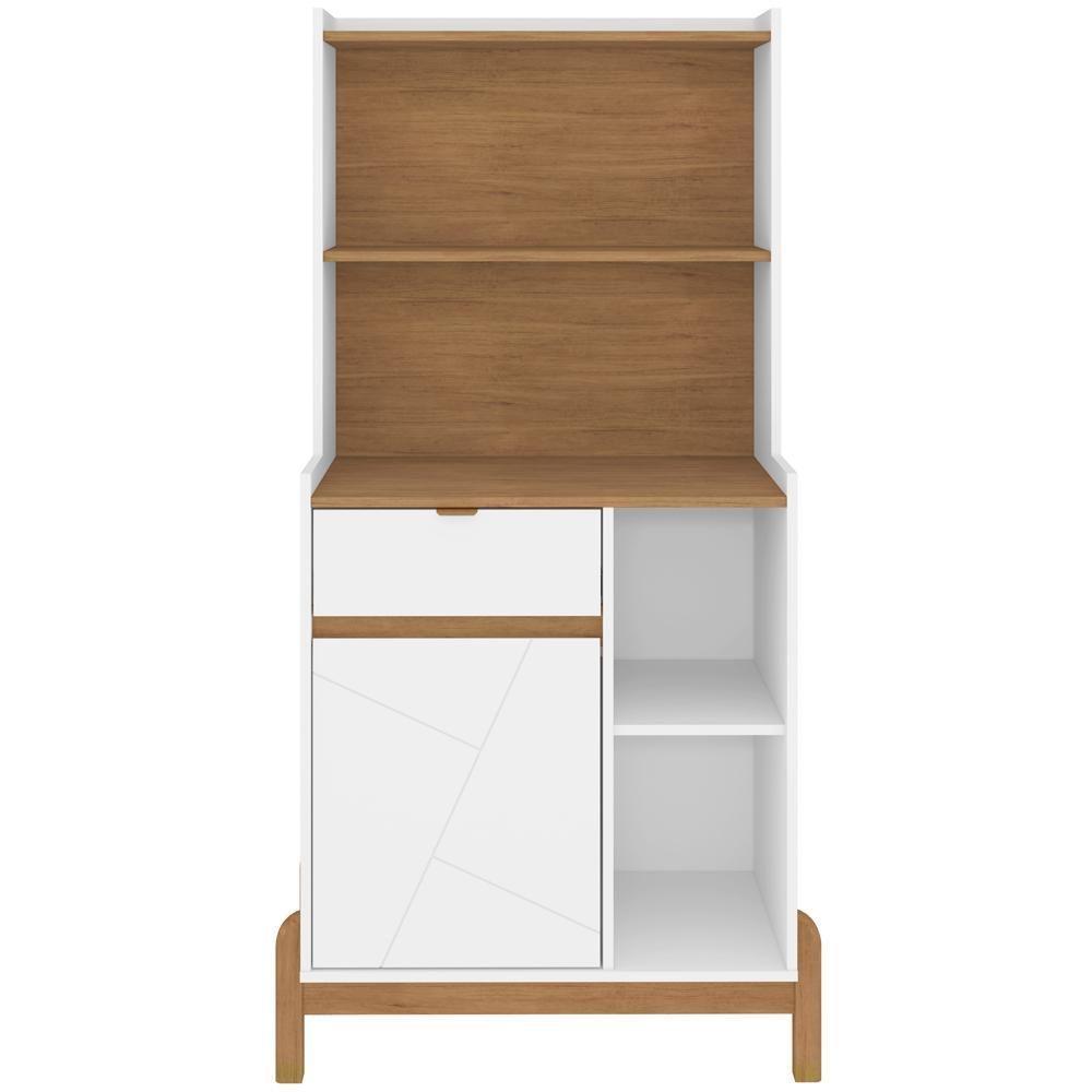 Aparador Cantinho Cafe 50527 1 Porta 81cm Branco Cedro Dcasa Branco Cedro - 6