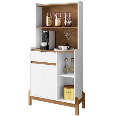 Aparador Cantinho Cafe 50527 1 Porta 81cm Branco Cedro Dcasa Branco Cedro