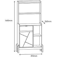 Aparador Cantinho Cafe 50527 1 Porta 81cm Branco Cedro Dcasa Branco Cedro