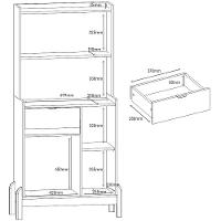 Aparador Cantinho Cafe 50527 1 Porta 81cm Branco Cedro Dcasa Branco Cedro - 7