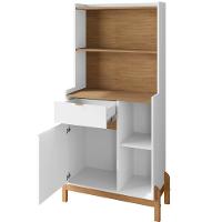 Aparador Cantinho Cafe 50527 1 Porta 81cm Branco Cedro Dcasa Branco Cedro - 8