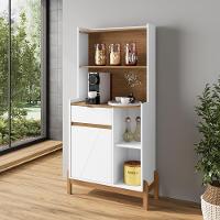 Aparador Cantinho Cafe 50527 1 Porta 81cm Branco Cedro Dcasa Branco Cedro - 10