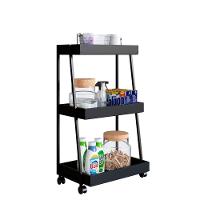 Carrinho Organizador Multiuso 03 Prateleiras P1032 Preto Pp Milani Store Preto - 5