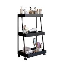 Carrinho Organizador Multiuso 03 Prateleiras P1032 Preto Pp Milani Store Preto - 7