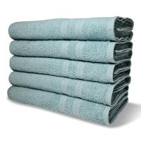 Kit 5 Toalhas De Banho 430g/m² Grande Grossa 80x150cm Itália Soft - Verde - 1