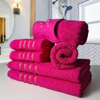 Jogos De Toalhas 2 Banhos 2 Rosto 2 Tapetes 6pçs Rosa - 2