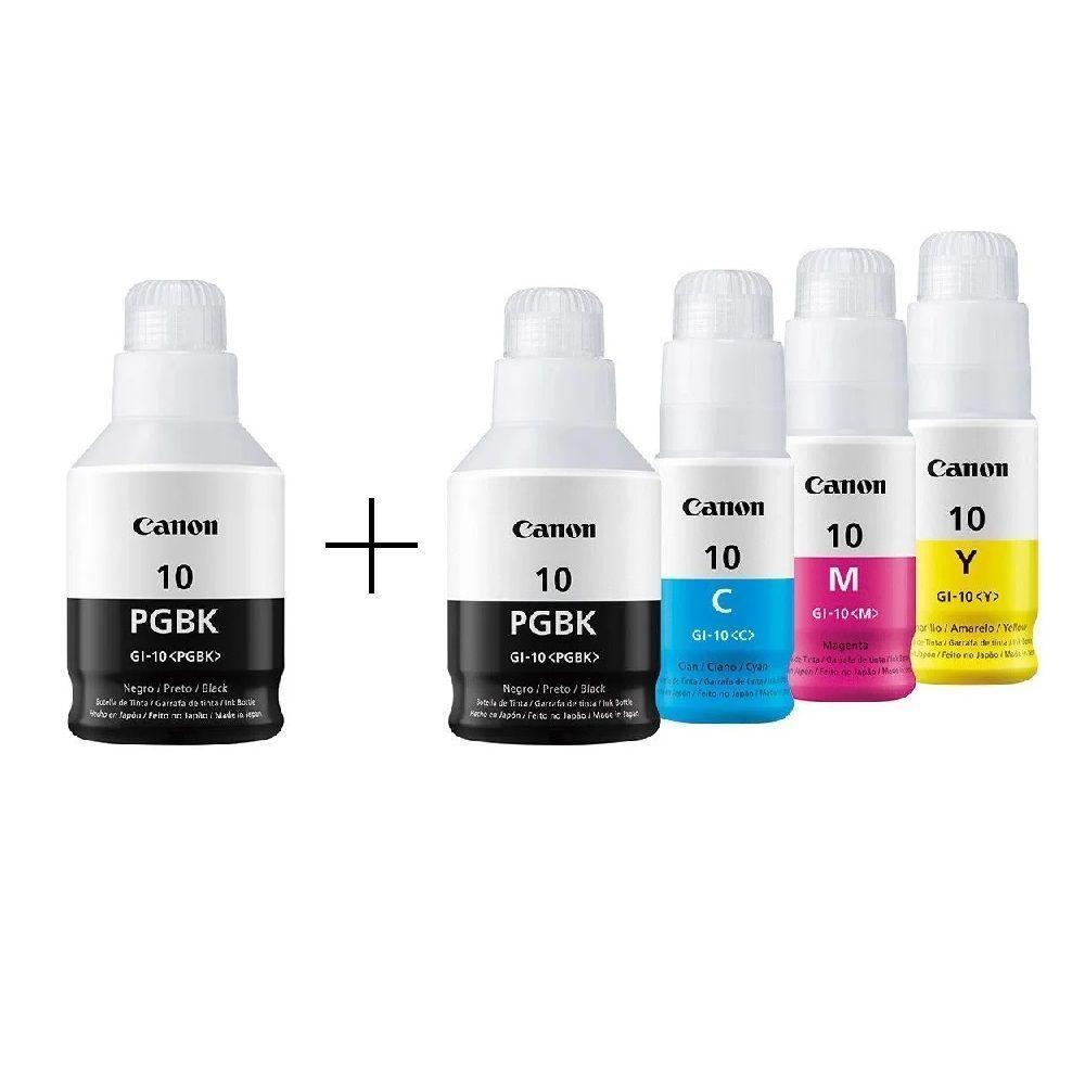 Kit 5 Garrafas De Tinta Original Canon Gi-10 Gi10 G10 G6010 G5010 - 1