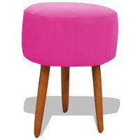 Puff Banqueta Decorativo Redondo Para Sala Pé Palito 50 Cm Altura Rosa Pink Eli Móveis - 1
