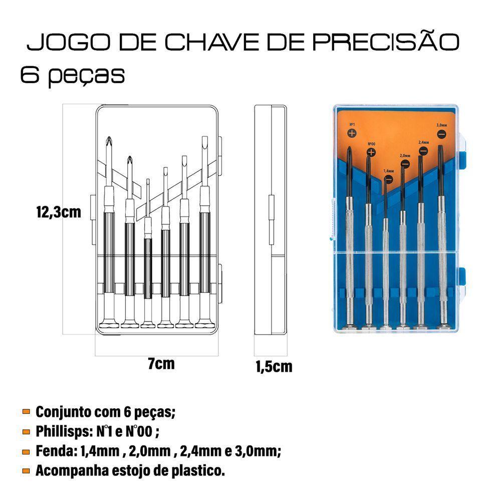 Jogo De Chave De Precisão Em Cromo Vanádio 6pcs Sparta - 5