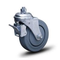 Rodízio Performa Giratório Aço Inox 4 Pol C/ Freio E Espiga - 1