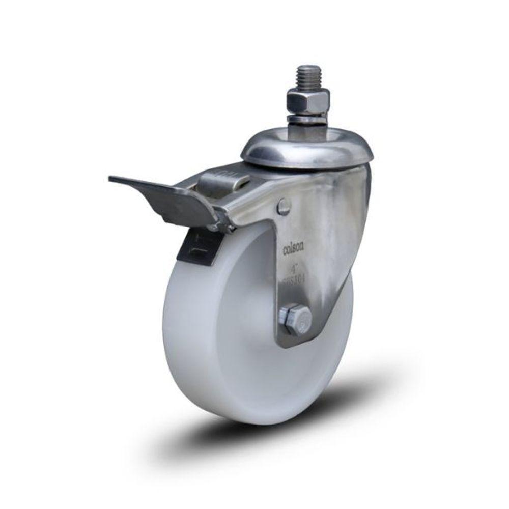 Rodízio Inox 5 Polegadas 170kg Com Freio Furo Passante - 1