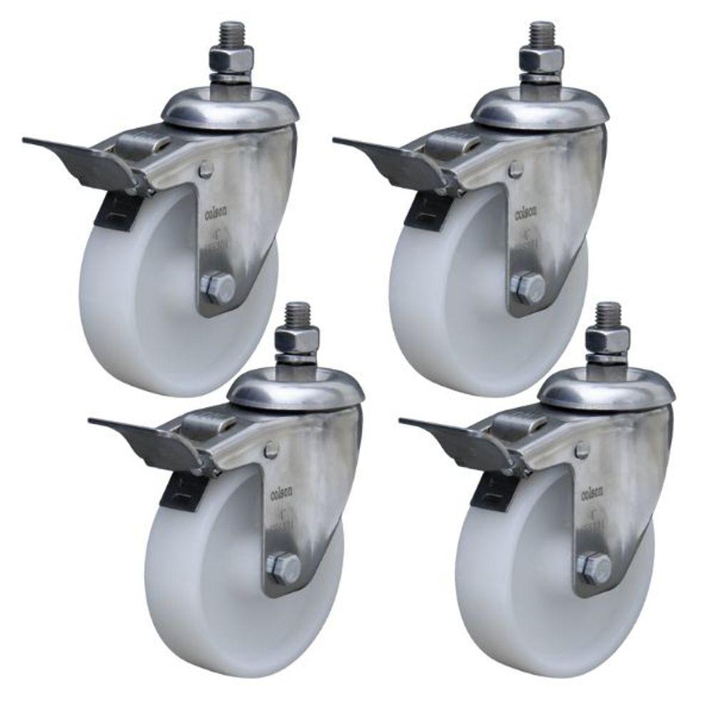 Rodízio Inox 5 Polegadas 170kg Com Freio Furo Passante - 2