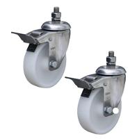 Rodízio Inox 5 Polegadas 170kg Com Freio Furo Passante - 3