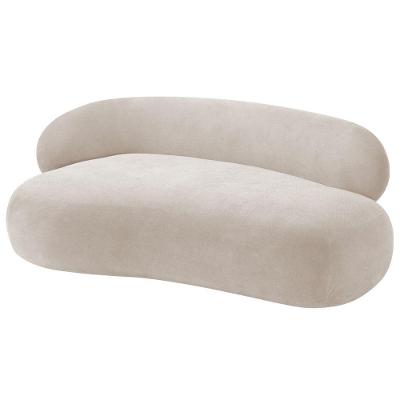 Divã Recamier Luxo Decorativo Canadá 150cm Lado Direito Linho - Amarena Móveis Cor Bege