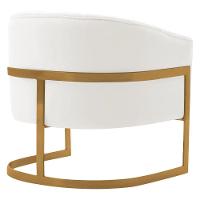 Kit 2 Poltronas Decorativas Sala De Estar Recepção Mavie Base De Ferro Dourado Bouclé - Amarena Móveis Cor Branco - 7