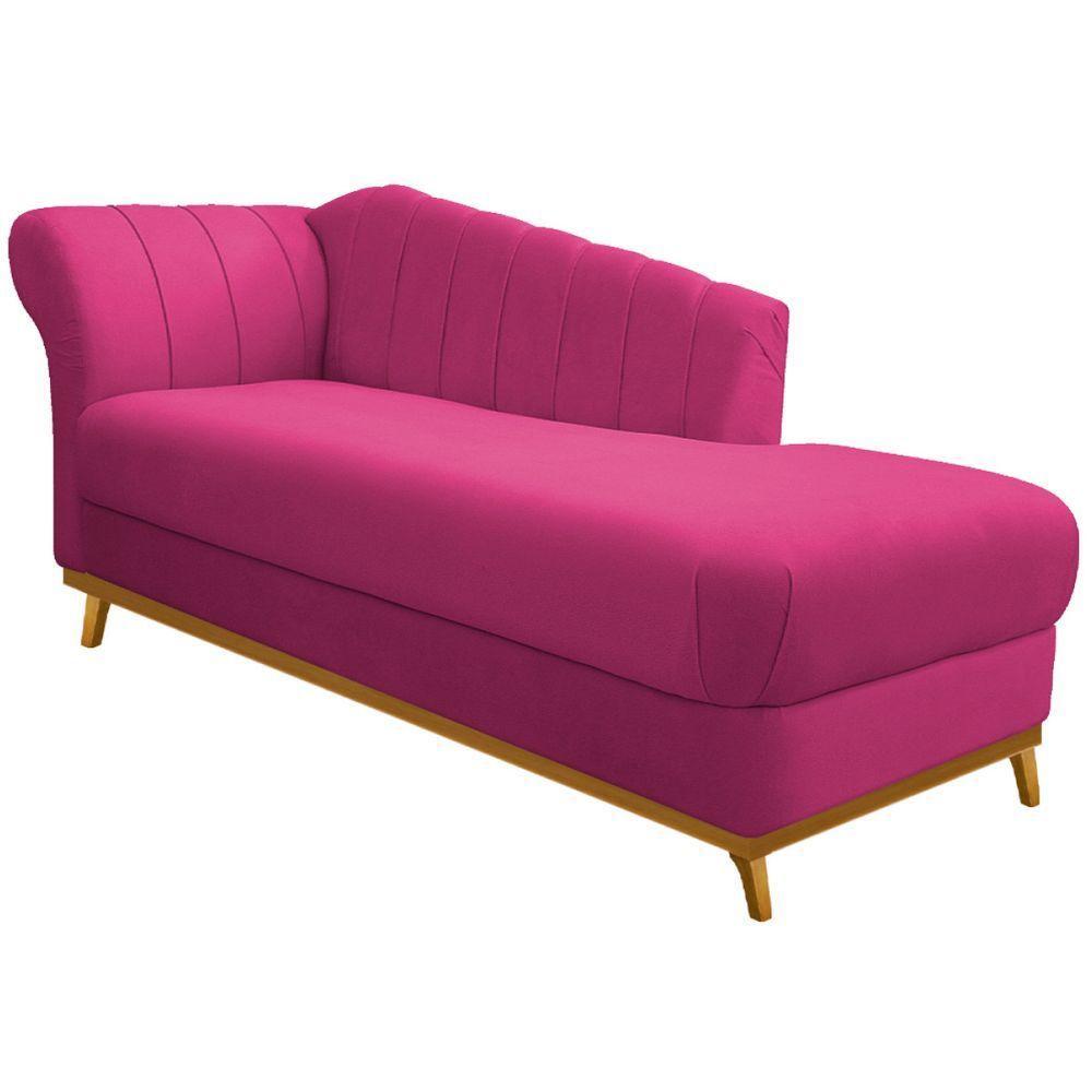 Kit Diva Recamier Vanessa 185cm Lado Direito E 01 Poltrona Laura Suede Cor Pink - 2