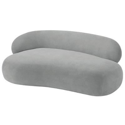 Divã Recamier Luxo Decorativo Canadá 180cm Lado Direito Bouclé - Amarena Móveis Cor Cinza