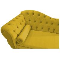 Kit Diva Recamier Diana 120cm Lado Direito E 1 Poltrona Classic Suede - Amarena Móveis Cor Amarelo - 9