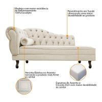 Kit Diva Recamier Diana 120cm Lado Direito E 1 Poltrona Classic Suede - Amarena Móveis Cor Cinza - 5