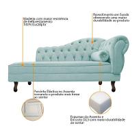 Kit Diva Recamier Diana 120cm Lado Esquerdo E 1 Poltrona Classic Suede - Amarena Móveis Cor Azul Tiffany - 5